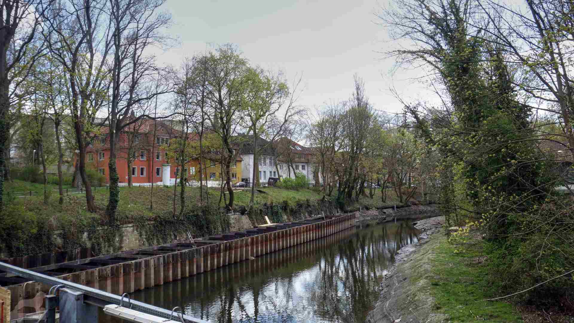 Bau der Fischtreppe am Petriwehr