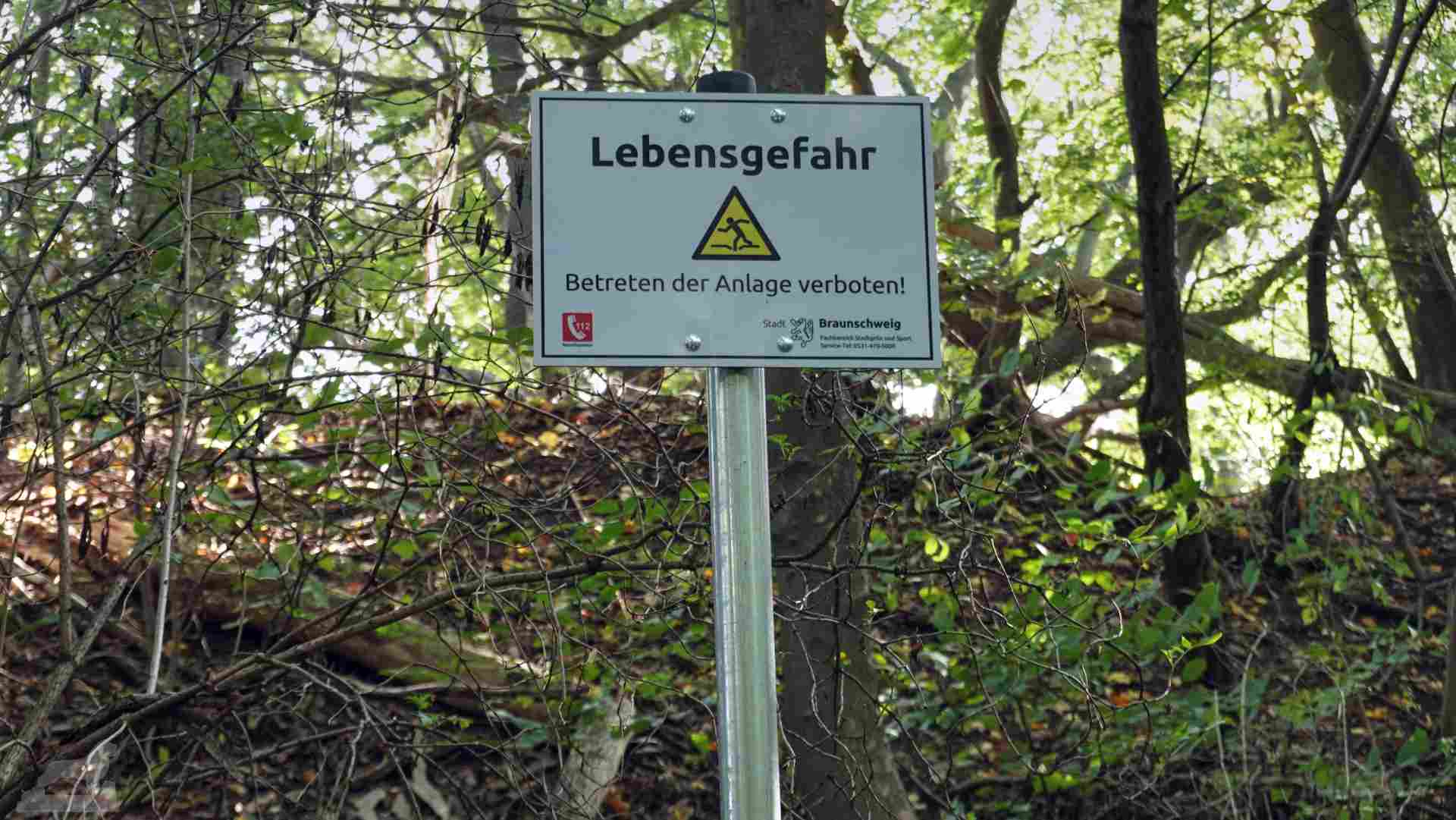 Warnhinweis am Nußberg