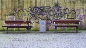 Grafitti an der Mauer am St. Nicolai-Platz