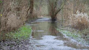 überfluteter Tafelmakerweg (Hochwasser Januar 2024)