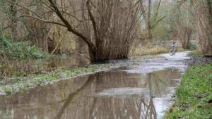 überfluteter Tafelmakerweg (Hochwasser Januar 2024)