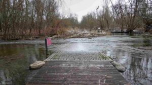 überschwemmter Weg am Südsee (Januar 2024)