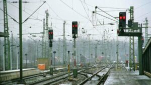 Gleise am Bahnhof Braunschweig (Dezember 2001)
