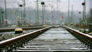 Gleise am Bahnhof Braunschweig (Dezember 2001)
