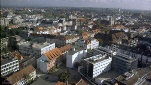 Blick von St. Andreas auf Innenstadt im Dezember 2004