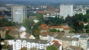 Blick von St. Andreas auf Innenstadt im Dezember 2004