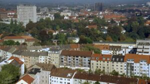 Blick von St. Andreas auf Innenstadt im Dezember 2004