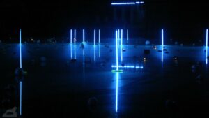 Lichtparcours 2010 - Installation am Portikusteich
