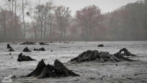 Baumstämme im abgelassenen Mittelteich (Riddagshäuser Teiche)