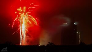 Feuerwerk anläßlich des 10jährigen Jubiläums des BraWo-Parks