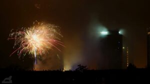 Feuerwerk anläßlich des 10jährigen Jubiläums des BraWo-Parks