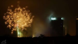 Feuerwerk anläßlich des 10jährigen Jubiläums des BraWo-Parks