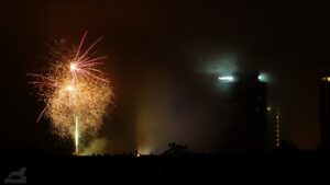 Feuerwerk anläßlich des 10jährigen Jubiläums des BraWo-Parks