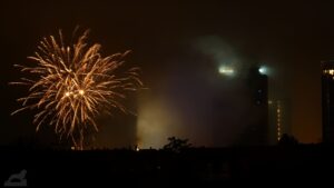 Feuerwerk anläßlich des 10jährigen Jubiläums des BraWo-Parks