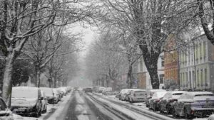 Winterliche Kastanienallee