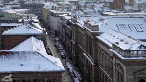 Blick vom Rathausturm auf die Münzstraße