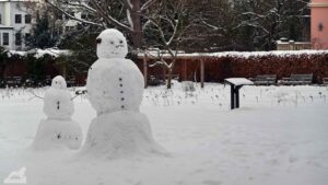 Schneemänner im Botanischen Garten
