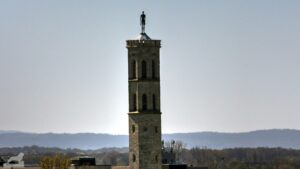 Türmer auf dem Wasserturm im Bürgerpark