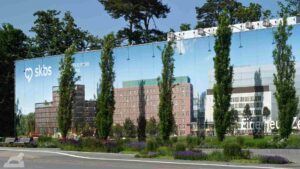 Abdeckung des Bau-Containerdorfes am Städtischen Klinikums Braunschweig (skbs)