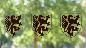 Löwenwappen an der Rathaustür