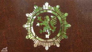Logo des Polizeisportvereins (PSV) an der Sportstätte im Prinzenpark