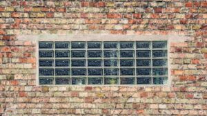 Glasbausteine an Hauswand in der Sidonienstraße